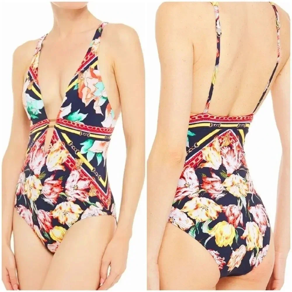 Jessica Allen Galleria underwire  Multicolor Sz 10 One-piece Swimsuit